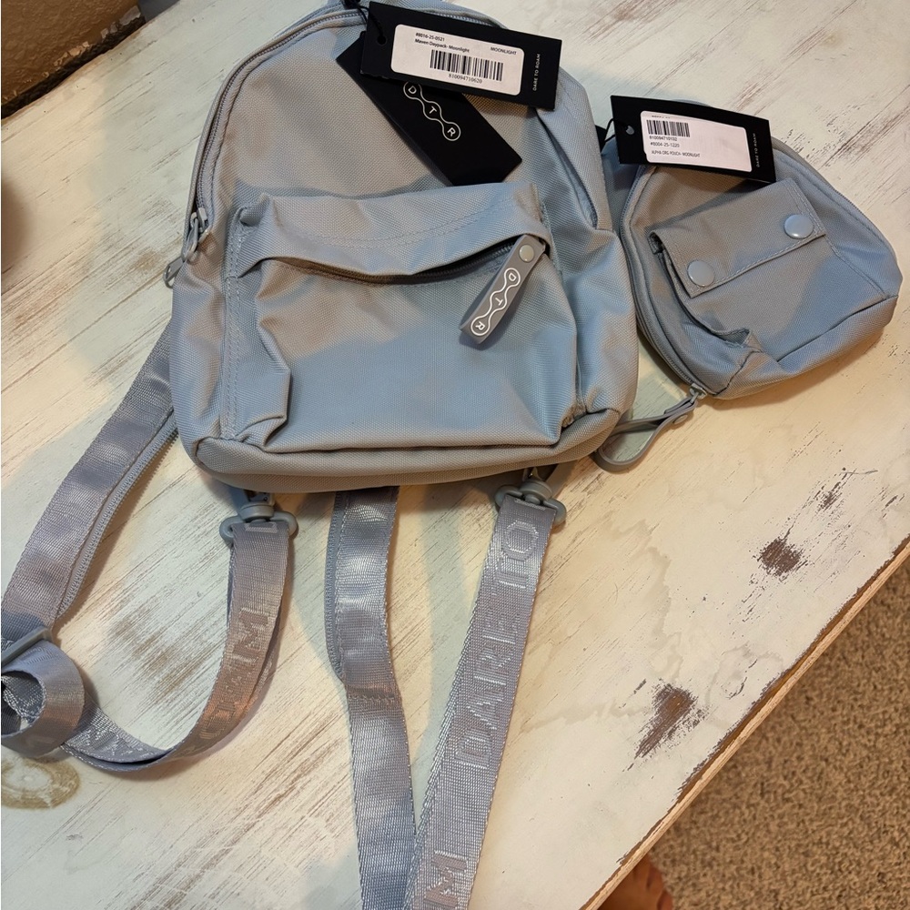 Dare to Roam Maven Light Gray Mini Backpack with Small Pouch